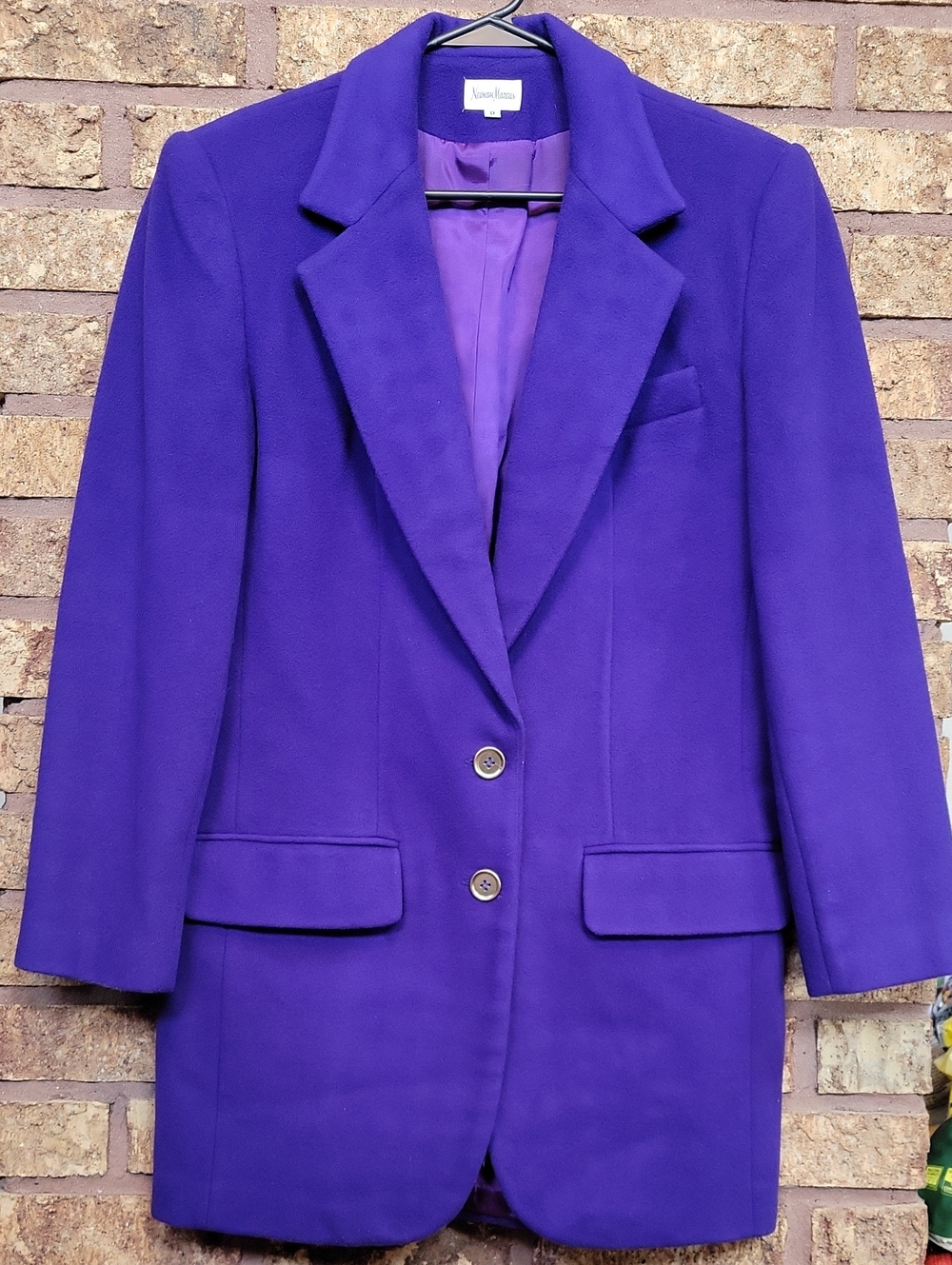 Vintage Neiman Marcus Purple Women's Blazer Jacket Cashmere Wool Blend Size 8